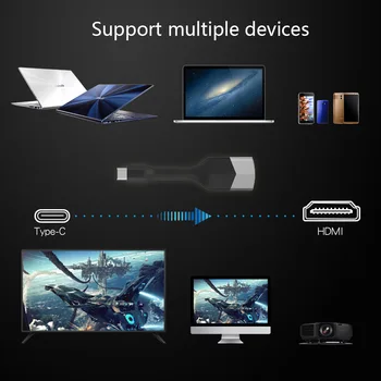 Tip C Do HDMI Vozlišče Tipa C HUB Podporo 4K HD Pretvornik Za MacBook Tablični RAČUNALNIK Projektor TV Moible Telefon Z ukazom C Prenosnik USB HUB