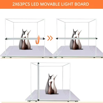 Travor Polje Svetlobe 60*60CM Prenosni Softbox Studio Fotografijo LED svetlobne plošče Z 3 Barve Ozadja Za Namizni Bliskavico LED luči