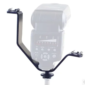 Triple nastavek Proti Gori Flash Nosilec za Video Luči Mikrofoni ali Monitorji na Fotoaparati in video snemalne Kamere