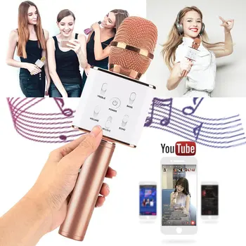 V7 Q10S Q9 Brezžični Mikrofon Karaoke Bluetooth Zvočnik Skladbo Dimenzij Zvoka Glas Spremembe Pametni telefon Mikrofon Karaoke