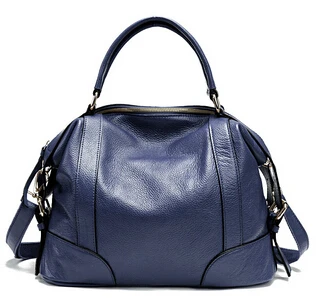 Visoka kakovost pravega usnja ženske torbice Kitajske blagovne znamke cowhide modra tote vrečko dame torba 7color bolsos mujer de marca