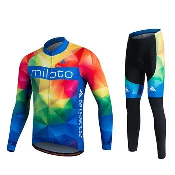 W moških oblačil 2020 long sleeve Kolesarjenje jersey Set bib hlače ropa ciclismo kolesarska oblačila MTB kolo jersey maillot ciclismo