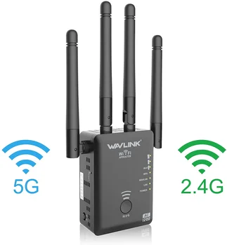 Wavlink AC1200 WiFi Brezžični Repetitor/Ojačevalnik/Usmerjevalnik Range Extender Dual Band Dostopno Točko, Gumb WPS s 4 Zunanje Antene