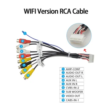 WIFI 4G Različica RCA Kabel Pogled od Zadaj Kabel 16pin ISO Univerzalni Napajalni Kabel
