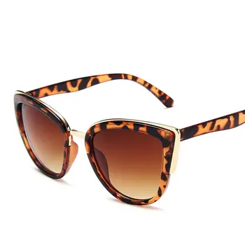 WOENFEL Retro Cat Eye sončna Očala Nov Modni Seksi Leopard sončna Očala Ženske Moški Oblikovalec Letnik Velik Okvir Ženska Očala