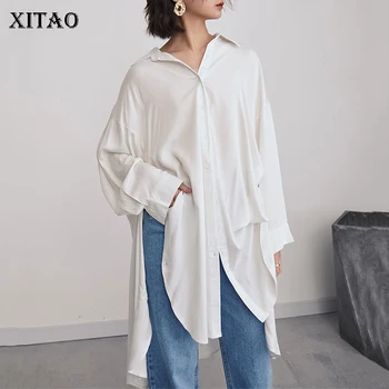 XITAO Naguban Nezakonitih Bluzo Modi Nove Ženske Enotni Prsi 2020 Majhne Sveže Priložnostne Slog Svoboden Manjšinskih Rokavi Top ZY1297