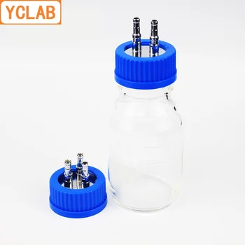 YCLAB Blue Cap s 2/3/4 iz Nerjavečega Jekla Luknje Reagenta Hranjenje Steklenički za Fermenter Anaerobni Vbrizgavanje Mobilne Faze Labware