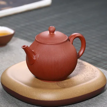 Yixing vijolično gline čajnik čisto ročno rebro vzorec jeseni čajnik surove rude spodnji utor jasno, Čajnik Čaja Nastavite blaga