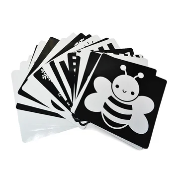 Črna In Bela, Za Izobraževalne Baby Visual Usposabljanje Sim Živali Montessori Izobraževanje babie Flash Carde
