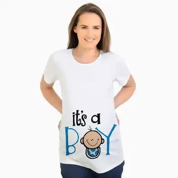 Ženske majice Slim Risanka Porodniškega Vrhovi Baby je Nakladanje Smešno Nosečnosti T srajce Bombaža T-majica za Nosečnice Tees 2XL