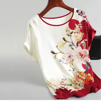 Ženske poletne tiskanja nove priložnostne o-vratu kratek rokav t-majice Ženska Oblačila Plus Velikost Tee Shirt Femme Blusas