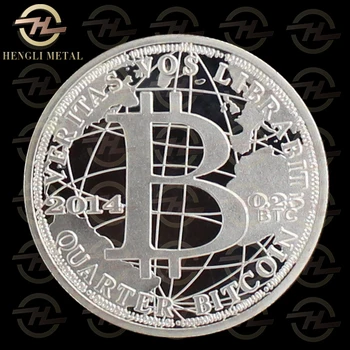 1 OZ Čisto .999 Silver Plated BTC Fizično Bitecoin Medaljon kovanec Kot Litcoin dogecoin Spominek Priložnostni kovanec