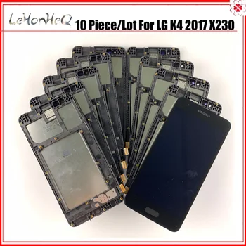 10 kos/veliko izvirnih lcd Za LG K4 2017 X230 LCD-Zaslon, Zaslon na Dotik, Računalnike z Okvirjem Skupščine