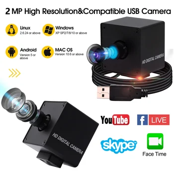 1080P Kamera Full HD High Speed 260fps @360p, 60fps @1080p, 120fps@720p Brez popačenj 2MP UVC OTG USB Webcam Kamero Prost Gonilnik