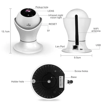 1080P Wifi IP Kamere Pan/tilt CCTV Varnostno nadzorna Kamera 2MP Zaprtih Night Vision CCTV Kamere Baby Monitor Two-way Audio