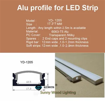 10set/veliko 40inch 12 mm trakovi led alu profil za led bar luči, led ravno slim aluminij kanal, trak svetlobe stanovanj