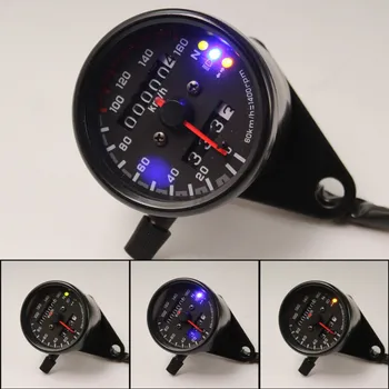 12V Motocikel prevožene poti merilnik Hitrosti merilnik vrtljajev Speedo Meter LED Indikator merilnik Hitrosti Za motorno kolo Honda Cafe Racer