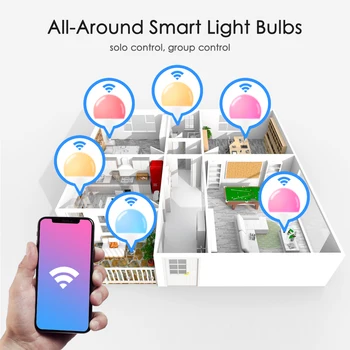 15W Smart Žarnice Priročno APP Delujejo Združljiv Alexa Google Pomočnik Glasovni Nadzor E27 Zatemniti WiFi LED Lučka 110V 220V