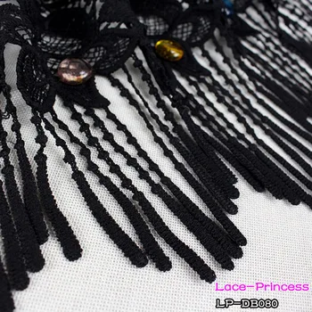 2 metrov širine 29 CM DB080 black votlih vezenine, Čipke tkanine DIY krilo robom kostume, Pribor za Šivanje Roba čipke trim tassel