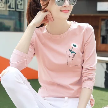 2019 Pomlad Jesen Fashion Pismo Print majica s kratkimi rokavi Ženske z Dolgimi Rokavi Tshirt Vrhovi Tee Shirt gray22