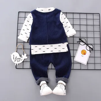 2020 Jeseni, Pozimi Malčke Baby Otroška Oblačila Določa Telovnik+Dolgimi Rokavi Srajce+Hlače tri-kos Obleko Otroci Obleke Otroci Oblačila