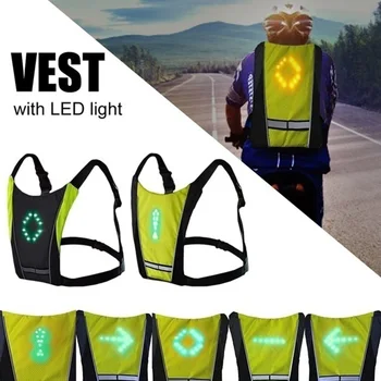 2020 LED Brezžični kolesarski brezrokavnik 20L MTB kolo torba Varnost LED Vključite Opozorilne Luči Telovnik Izposoja Reflektivni Opozorilo Majice z remo