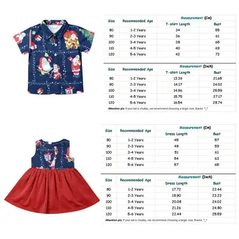 2020 NOVE Božič Malčka Otroci Fantje Dekleta ujemanje Santa Tiskanih Obleke, Kompleti Obleke Majica / Obleka Mozaik Božič