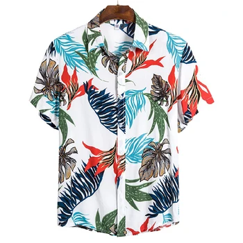 2020 poletje moda kratkimi rokavi moški hawaiian beach srajco, vroče prodaje svoboden slog priložnostne obleko rokavi moški