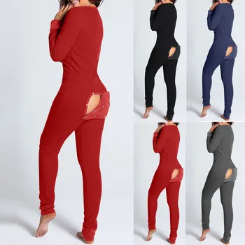 2021 Novo Odraslih Jumpsuits Funkcionalne Buttoned Zavihek Natisnjeni Ženska je Snemljiv Sleepwear Pižamo bo Ustrezala Homewear Enem Kosu Jumpsuit