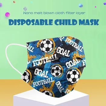 2021 Razpoložljivi Otrok Masko Moda Nogomet Natisnjeni Zaščitne Maske 3-Plasti Dustproof Dihanje Masko 50/100 kozarcev