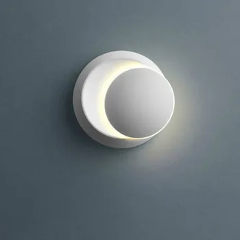 360 stopinj rotacija, LED Stenska Svetilka nastavljiv postelji Krog Črno/Belo Steno Luči, Hodnik, Dnevna Soba Postelji Stenske Luči