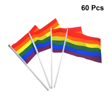 36pcs Gej Ponos Zastavo Ročni Živo Mini Gay Stranka Dekor Mavrične Zastave LGBT Zastavo za Parade Gay Party Festival