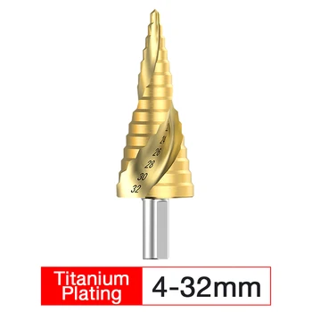 3pcs 4-12/20/32mm HSS Spiralni Profilirane Center Drill Bit Trdna Karbida Mini Svedra Titana Korak Cone Drill Bit