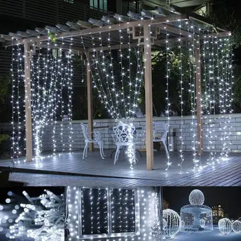3x3 LED Ledenica Niz Zavese Luči Božič Pravljica Zunanji prostor Za Poroko/Stranka//Vrtna Dekoracija Žarnice zaprtih praznik svetlobe