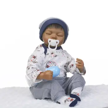 50 CM Simulacije Silikonski Lutka Tan Koža Interaktivna Igrača Otroka Soigralec Lepe Božično Darilo Super Mehka Otroci Razsvetljenje Igrača