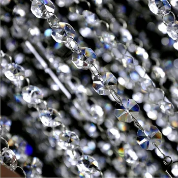 50M 14 mm Kristalno Octagon Kroglice Verige Kristalno Steklo, Viseči Sklop Venci Za Dom Poročno Dekoracijo Shinning