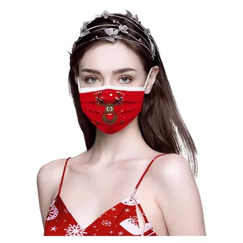 50PCS Maske Vesel Božič Odraslih Multi-Natisne Krajinskega Slikarstva Tiskanja Dihanje 3 -Plast za Enkratno uporabo Maske Mascarar