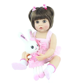 55 CM za Celotno Telo, Silikonski Prerojeni Baby Doll Igrača Za Dekle Lepa Princesa Obleko Gor Spanjem Play House Boneca Otroci Darilo za Rojstni dan