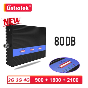 80dB Močan Signal, Ojačevalnik 2G 3G 4G Tri band GSM 900 1800 UMTS 2100 DCS LTE Mobilna Booster 900mhz Telefon Repetitorja MGC AGC