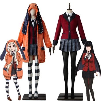 Anime Kakegurui Cosplay Kostum Jabami Yumeko Cosplay Kostum Japonski High School Uniform dodatno Prilagajanje 6pcs Set