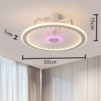 App stropni ventilator, lučka z lučmi, spalnica dekor smart ventilator lučka za daljinsko upravljanje luči stropne 50 cm z nadzorom Ultra tanek