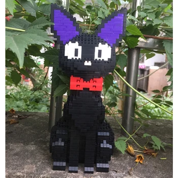Babu 8806 Risanka JiJi Black Cat Sit Živali, Hišne živali, 3D Model 1780pcs DIY Diamond Mini Stavbe, Bloki, Opeke Igrača za Otroke, št Polje