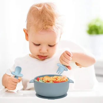 Baby Hranjenje Skledo Otroci Silikona namizni Pribor, Sesalne Skledo BPA Free Visoke Kakovosti Silikonski Otroci Malčka