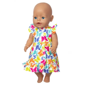 Barvita Obleko Lutka Obleko, ki ustreza 17 palčni 43 cm Punčko Oblačila Rojen Baby Obleko Za Otroka, Rojstni dan Festivala Darilo
