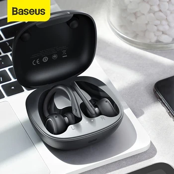 Baseus W17 Šport Bluetooth Slušalke TWS Wirless Slušalke Slušalke Podporo Qi Brezžično Polnjenje Smart touch IP55 Nepremočljiva