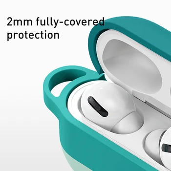 Baseus Za AirPods Pro Primeru s Kavljem Brezžične Bluetooth Slušalke Primerih Pisane Mehki Silikonski Zaščitni ovitek za Apple