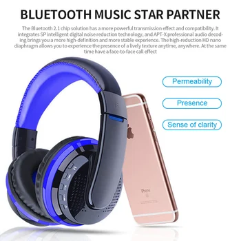 Bluetooth 5.0 brezžične slušalke Head-mounted Bas Stereo auriculares Podporo Nastavljiv naušniki Z Mikrofonom Gaming Slušalke