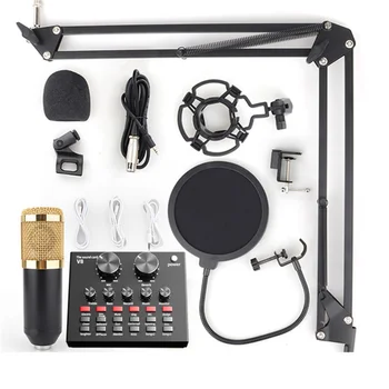 BM 800 Studio Mikrofon Kompleti Z V8 Sound Card BM800 Kondenzatorja Strokovno Mikrofon Za Računalnik Snemanje Podcast TikTok