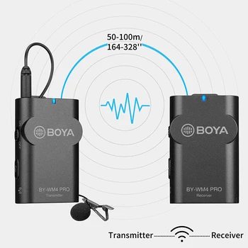 BOYA S-WM4 Pro Brezžični Studio Kondenzatorski Mikrofon Sistem Lavalier River Intervju Video Mikrofonom za Pametni telefon DSLR Fotoaparat