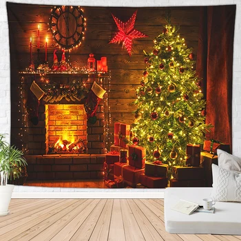 Božič kamin tapiserija steno krpo dekor nova zasnova 2019 božično drevo darilo stenski preprogi